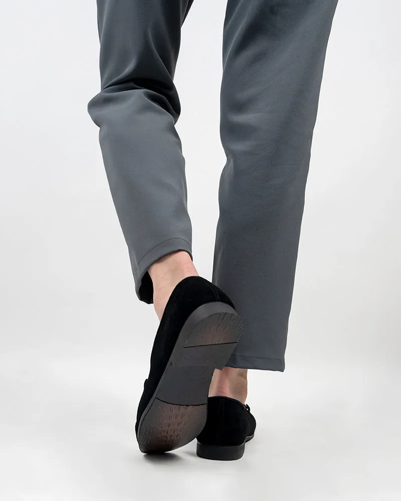 Men's Casual Suede Slip On Flats Boat Loafers Snake Print Loafers