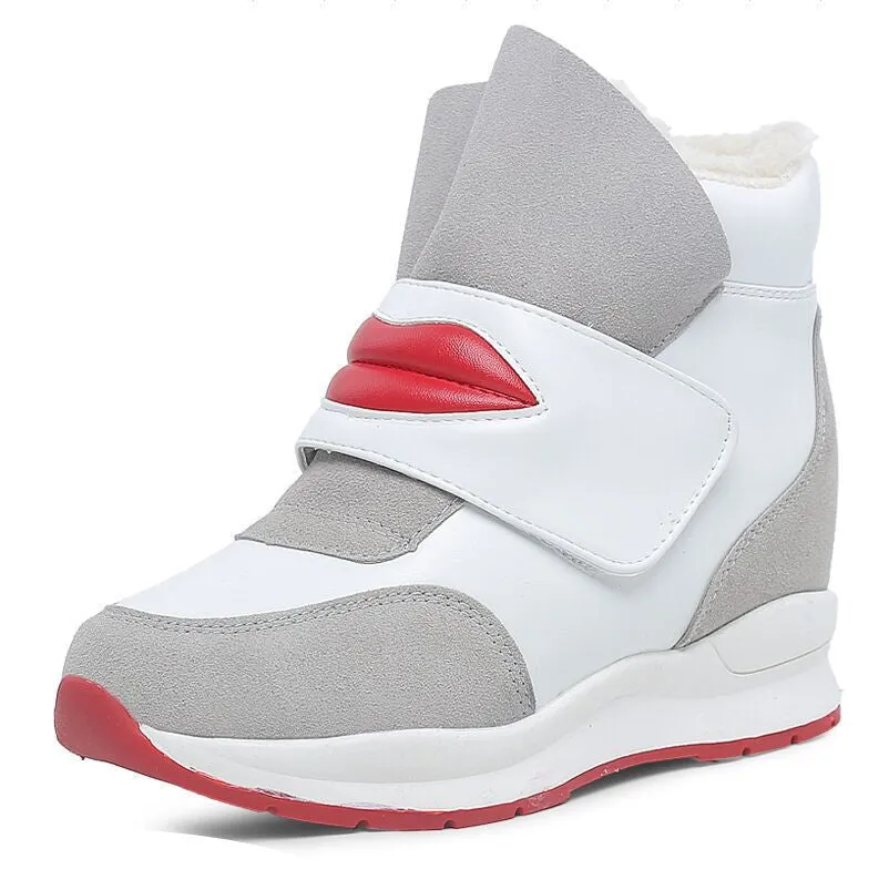 Casual Date Night Shoes ankle boots heels shoes women casual shoes height increased high top shoes mixed color boots