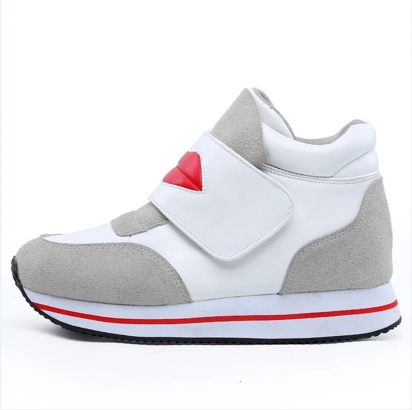 ankle boots heels shoes women casual shoes height increased high top shoes mixed color boots Air Jordan Retro 1 Low Casual Shoes