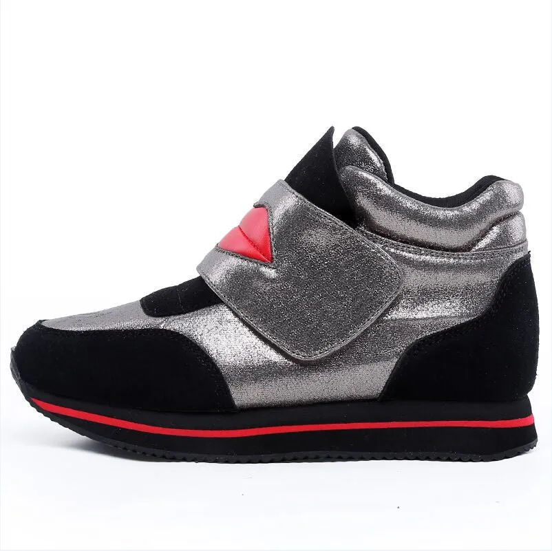 Business Casual Shoes For Joggers ankle boots heels shoes women casual shoes height increased high top shoes mixed color boots