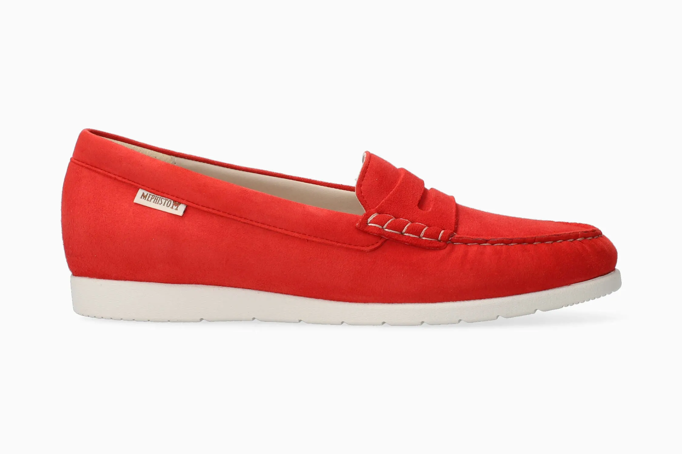 White Leather Slip Ons > Leather Slip Ons Volga - Red