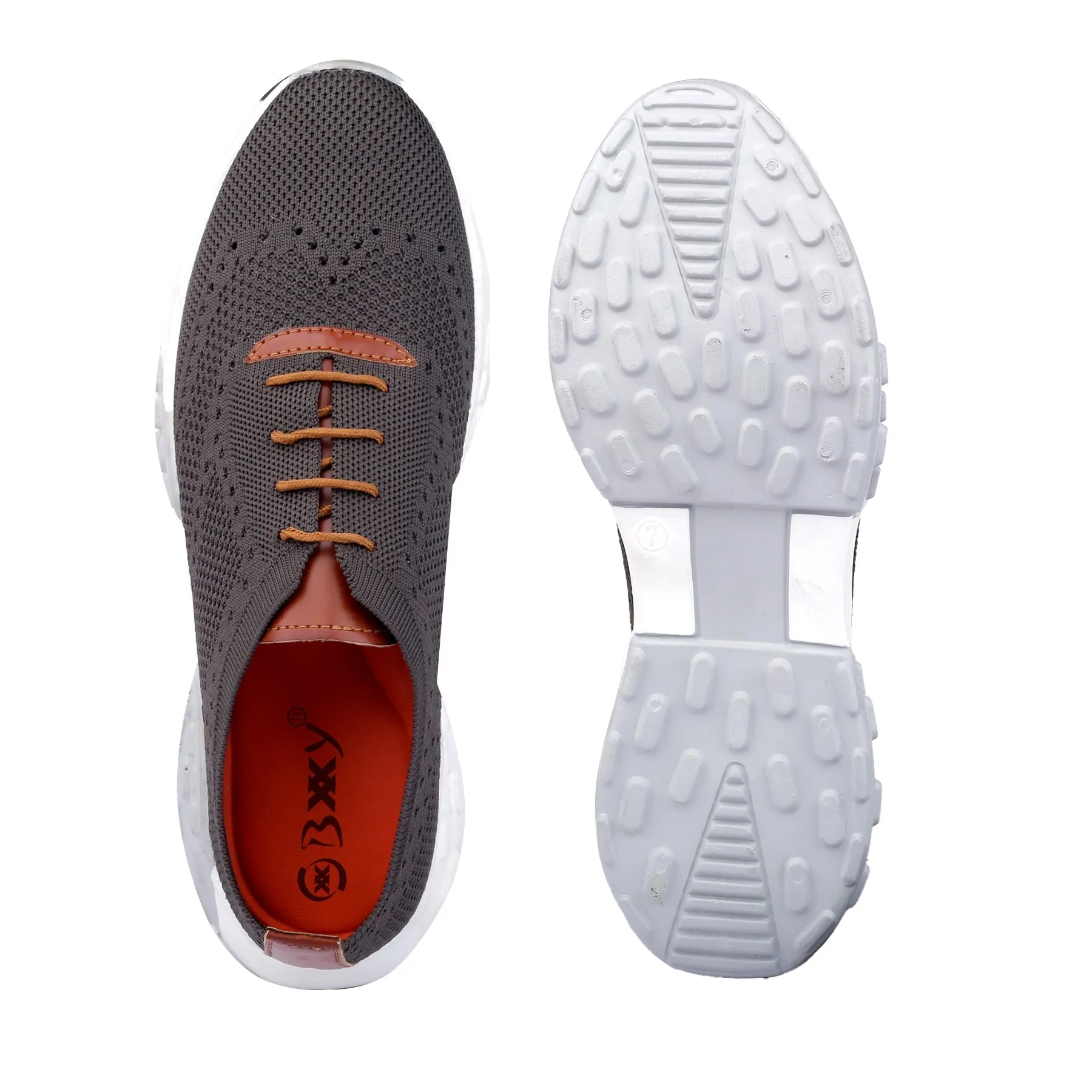 Smart Casual Waterproof Shoes Men's Stylish Breathable Knitted Casual Sports Lace-Up Shoes