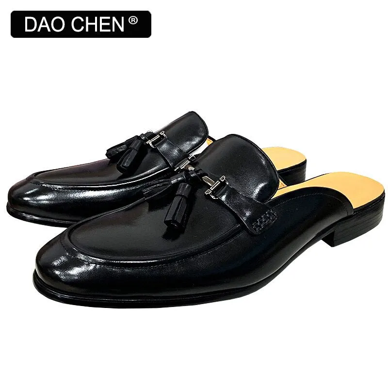 FASHION MENS TASSEL SLIP ON MULES Shoes Office Casual