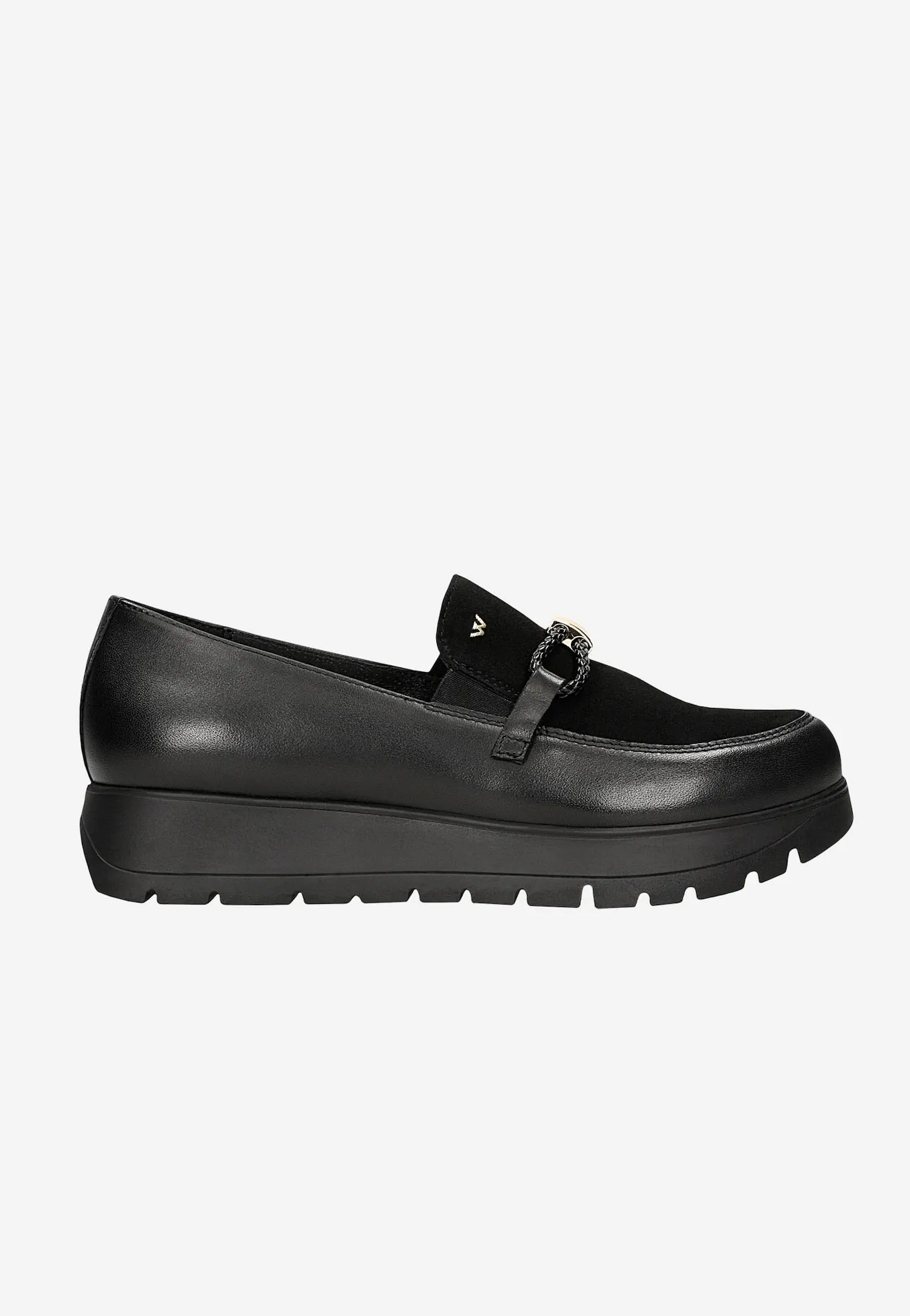 Wojas Black Leather Loafers with Golden Detail | 4630471 Rogue Oxfords