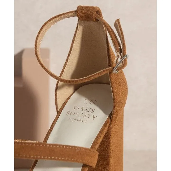 Sandals With Wide Width Suede Platform Heels