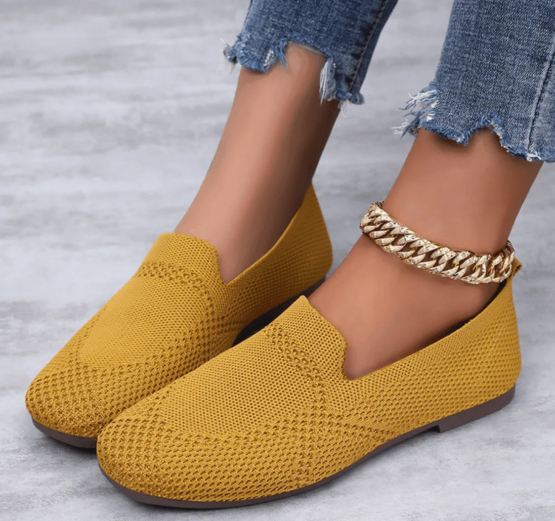 Flyknit Casual Flat Shoes for Women  Comfortable, Stylish Everyday Footwear Busness Casual Shoes