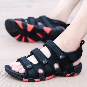 Shoes Ballet Flats Summer Men Sandals Hook&loop Men's Summer Shoes 2019 Fashion Waterproof Casual Beach Shoes Size:39-44 Black