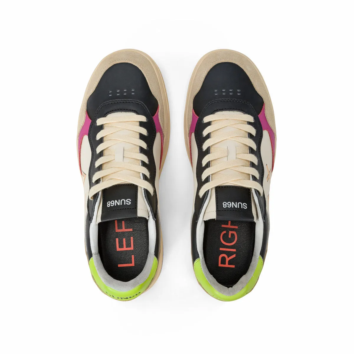 SUN68 BIG BASKET BLACK/OFF WHITE SNEAKERS FOR MEN Wide Width Walking Sneakers