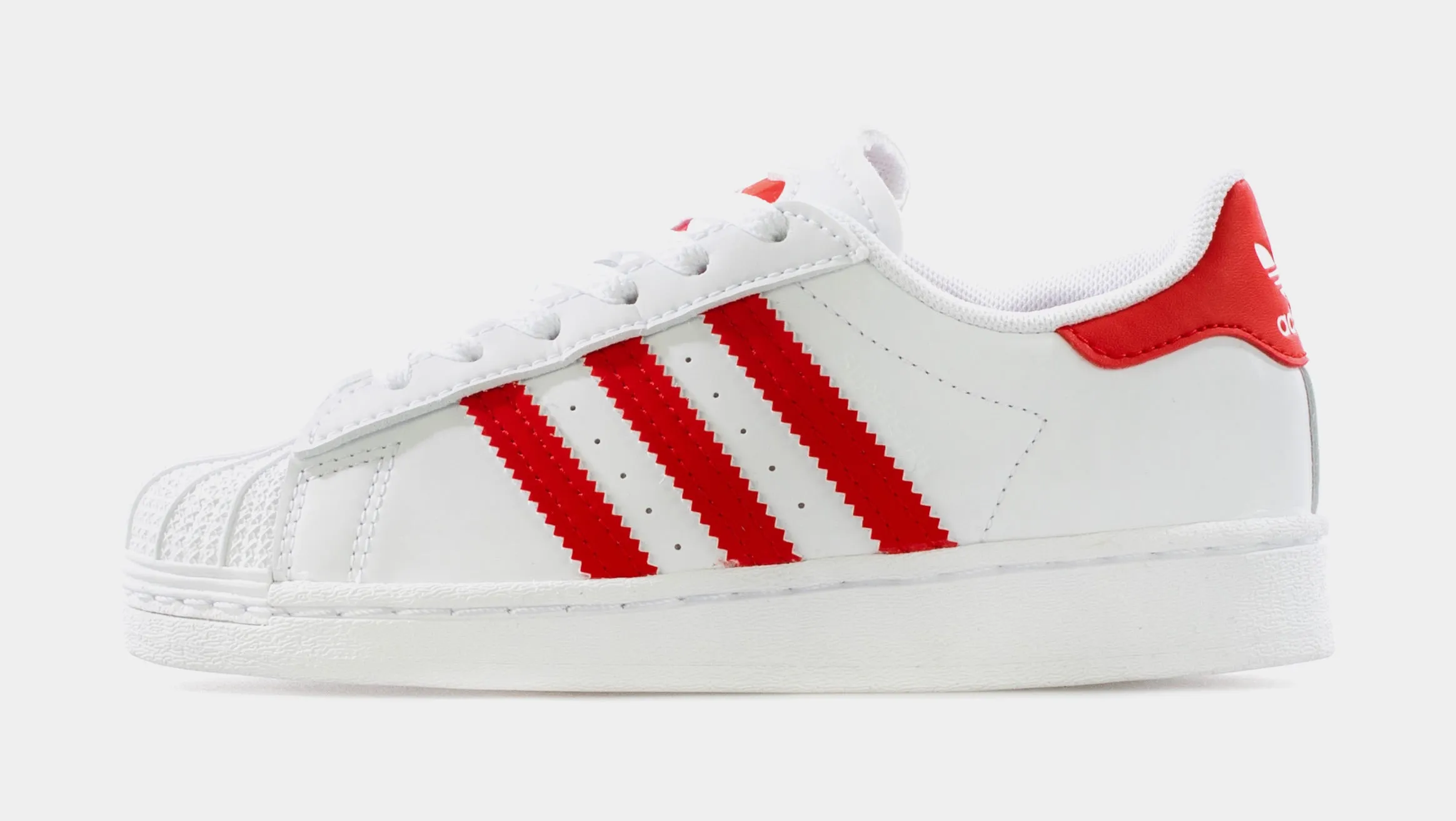 Adidas Gameday Shoes Superstar Preschool Lifestyle Shoe (White/Red)