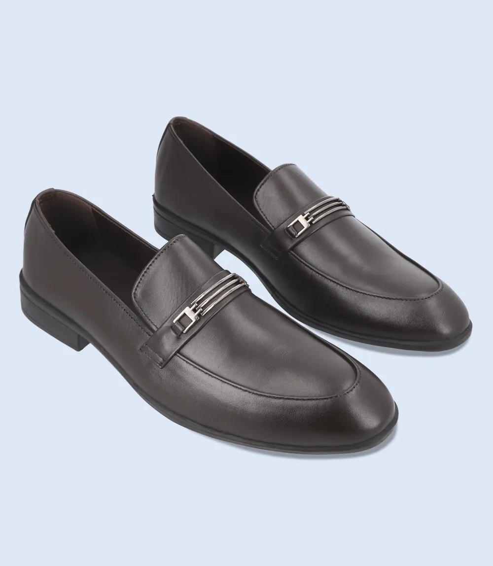 BM6743-COFFEE-Men Slip on Stacked Slip-on
