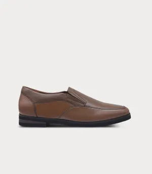 Tan Slip On Shoes BM6692-BROWN-Men Slip On
