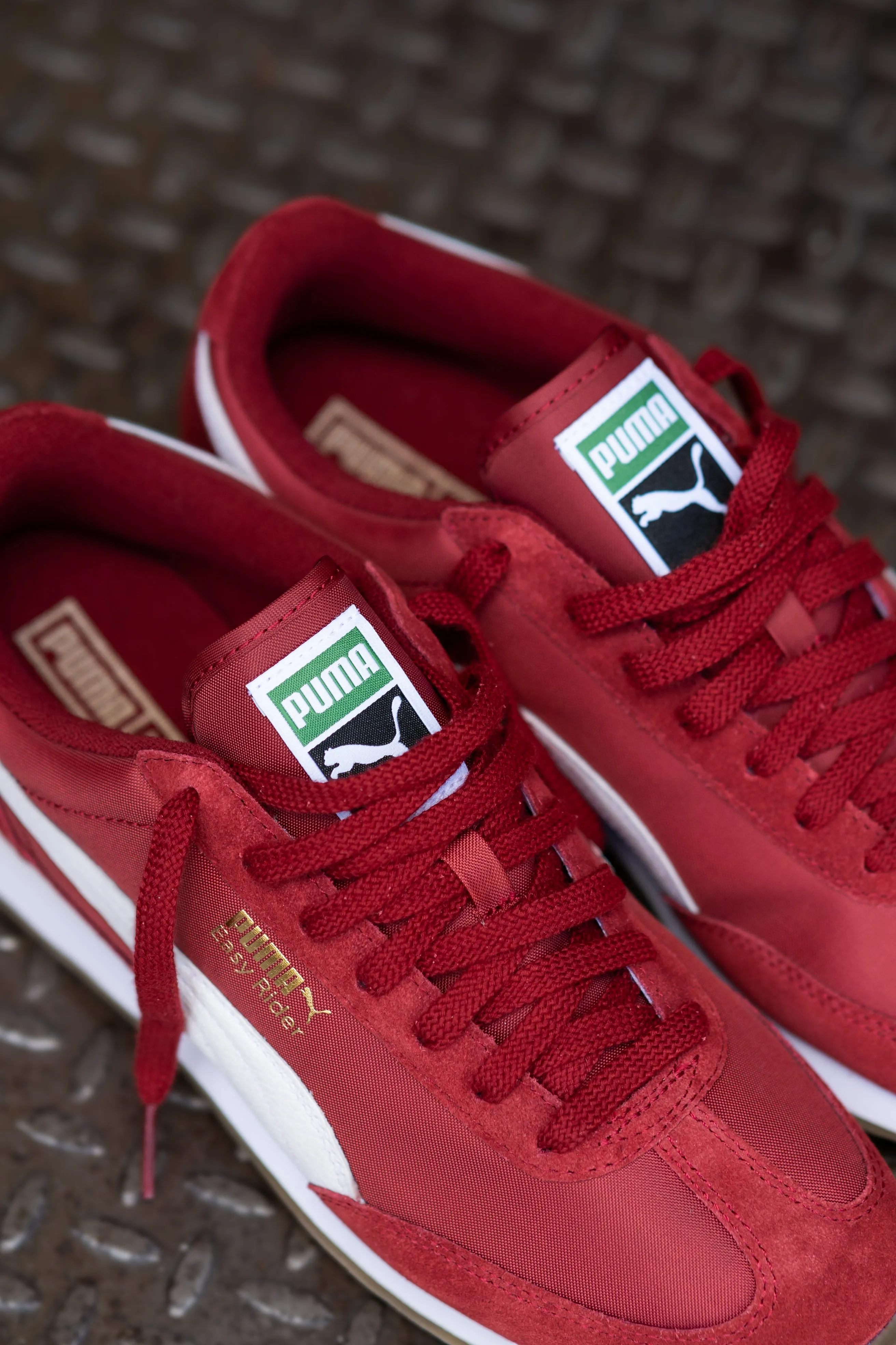 Asics Gel-excite 9 Running Shoes Mens Puma Easy Rider Vintage (Intense Red/Puma White)