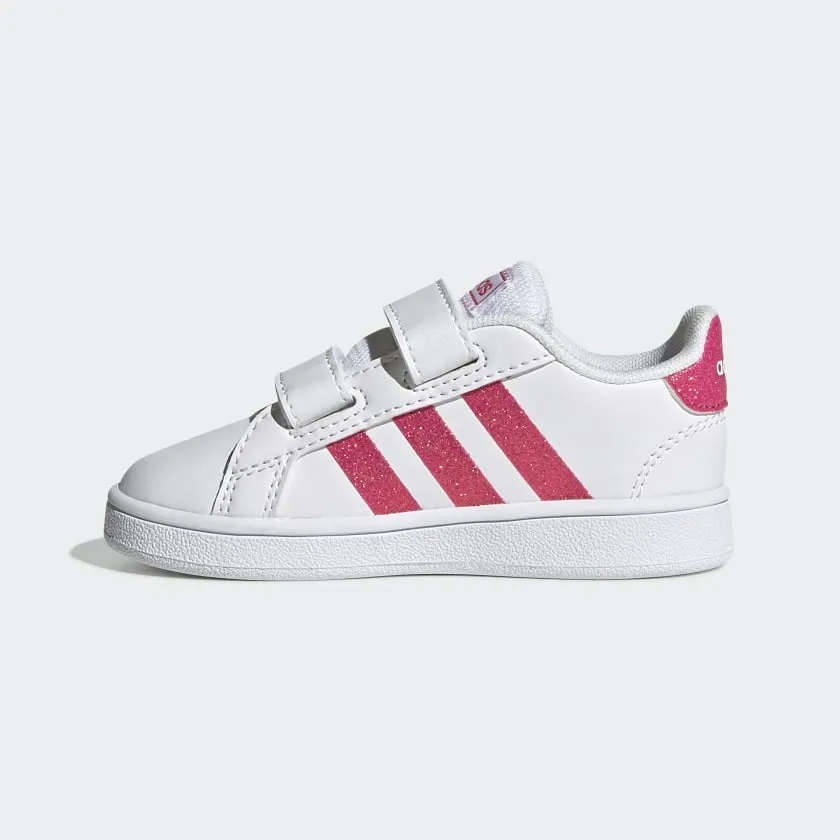 Adidas Infants Grand Court Shoes White Pink EG3815 Adidas Shoes Cool