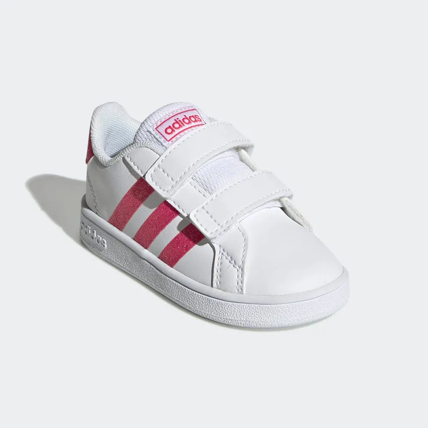 Youth Basketball Shoes Adidas Adidas Infants Grand Court Shoes White Pink EG3815