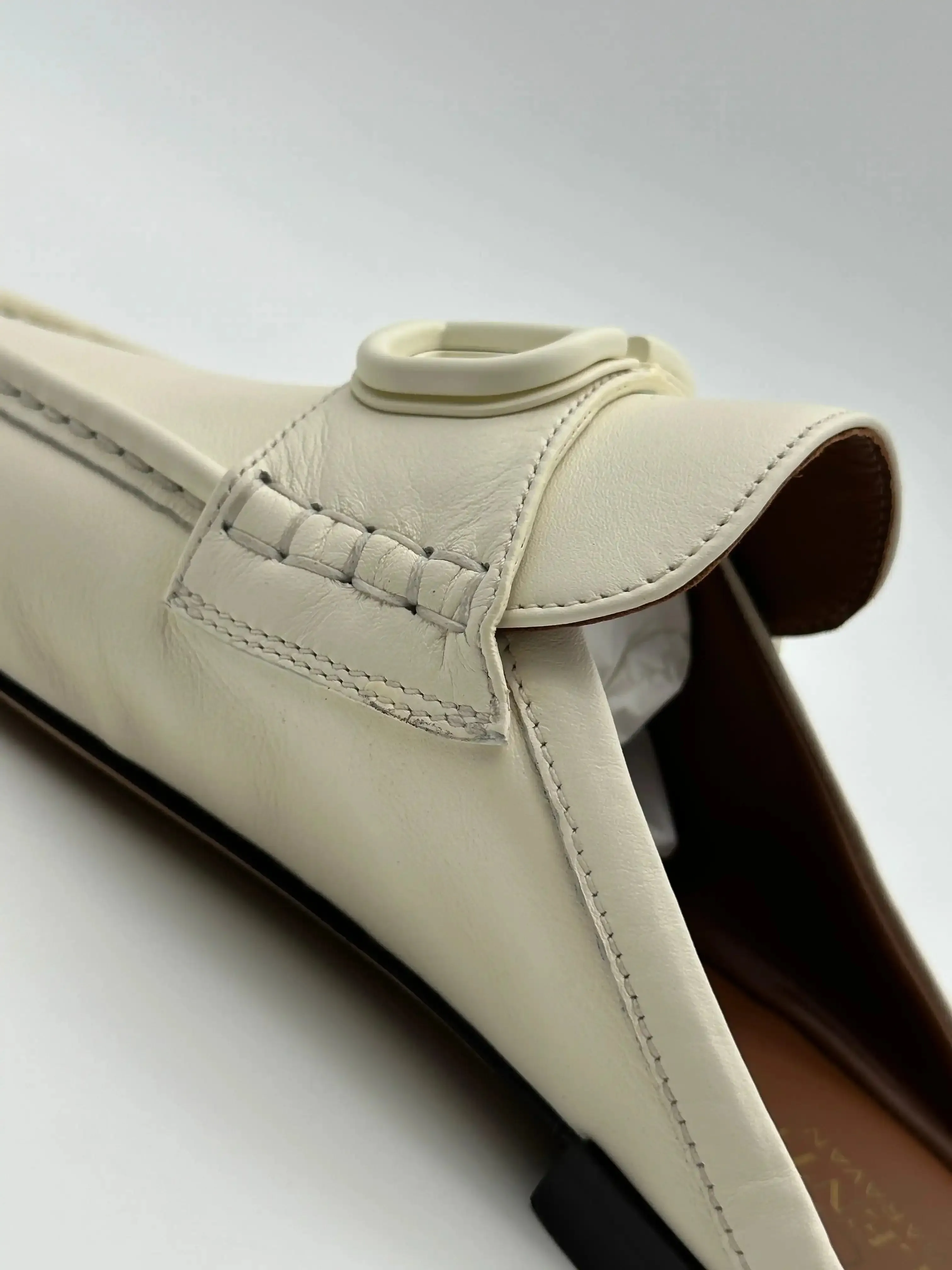 Leather Sabot Loafers With Wedge