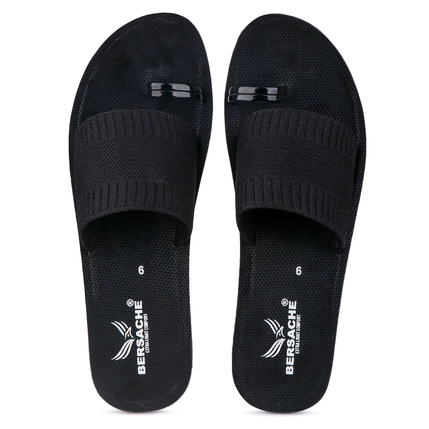 Bersache Extra Soft Classic Casual with  Regular wear with Ultra Soft & Flexibility Technology Flip Flop For women's/Girl's-(6151-Black) Fun Slippers