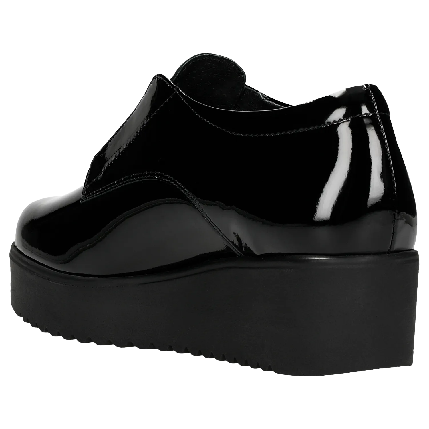 Black Leather Oxfords Wedges with Silver Details | 4609531 Sneaker Oxfords