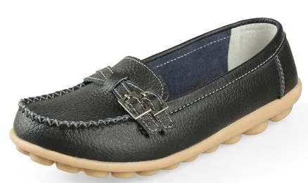 Flat Suede Slingback Shoes Woman Genuine Leather Women Shoes Flats 8 Colors Buckle Loafers Slip On Women's Flat Shoes