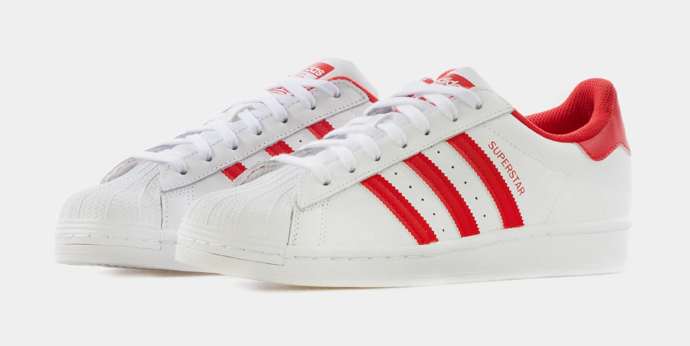 Shoes Adidas Retro Superstar Mens Lifestyle Shoes (White/Red)