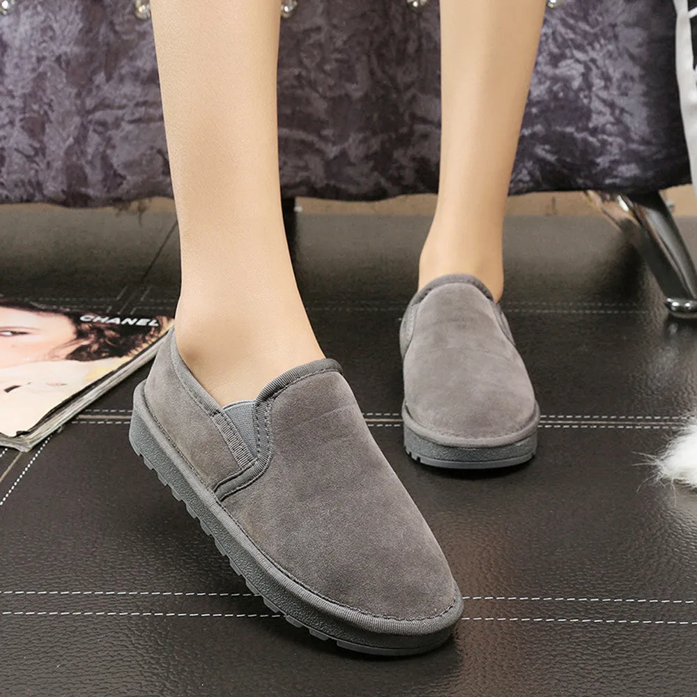 Fashion Women Boots Flat Ankle Fur Lined Warm Snow Breathable Shoes Lazy shoes Big Size 35-43 Drop Shipping Originals Pharrell Williams Tennis Hu Casual Shoes