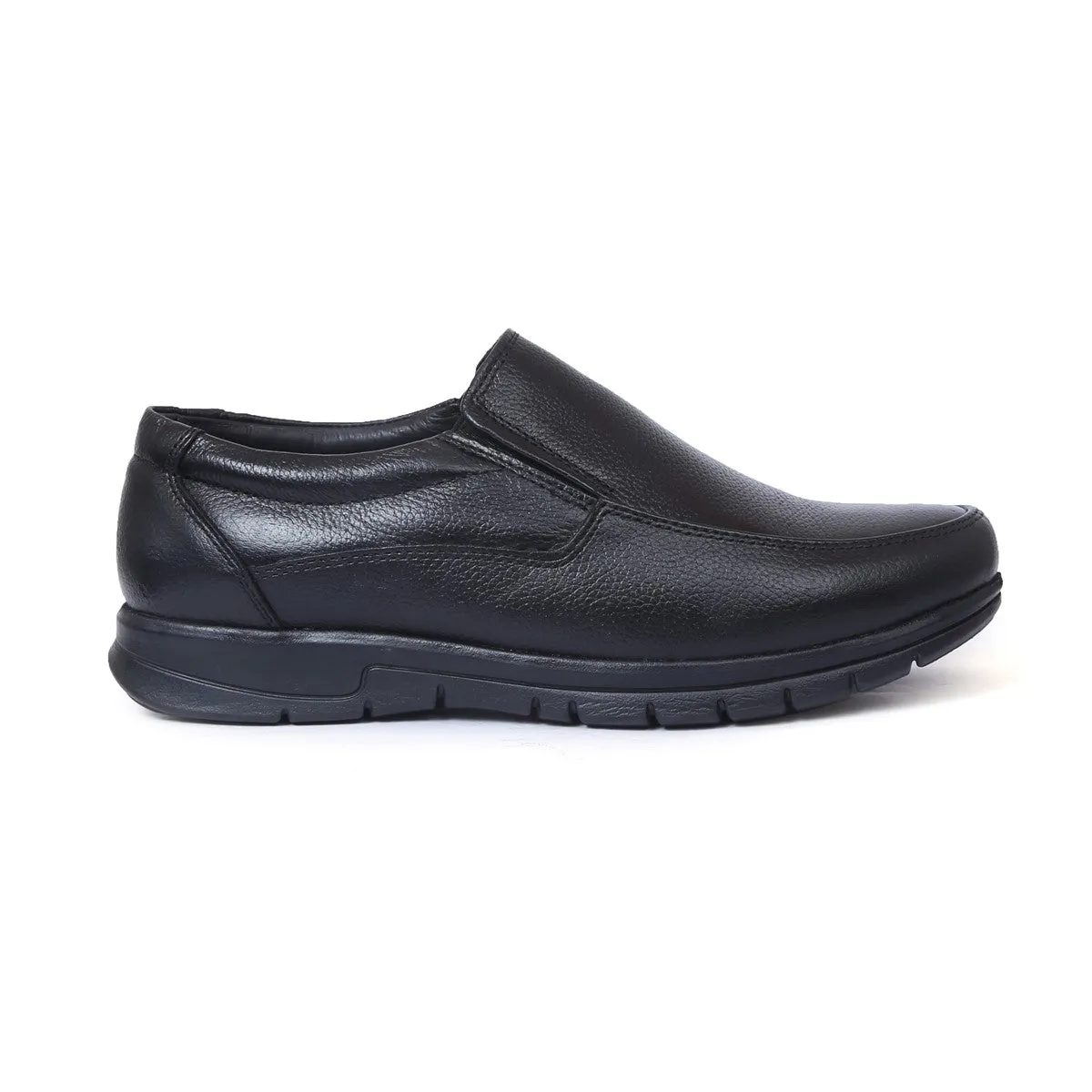Genuine Leather Mens Slip Ons L  02 in Black Summer Slip-on Shoes