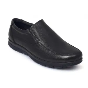 Genuine Leather Mens Slip Ons L  02 in Black Slip On Fashion Sneaker