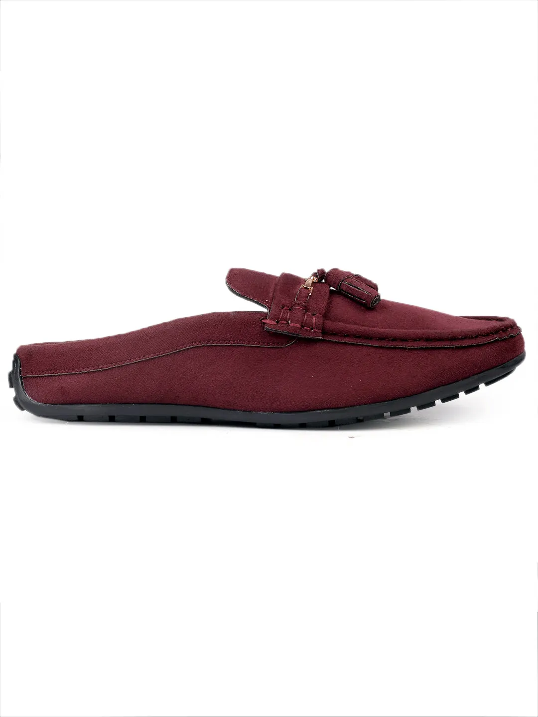 Bacca Bucci JAMBOREE Fashion Mules/Clogs/Backless Loafers for Party/Travel/Office-Velvet Maroon Magnani Loafers