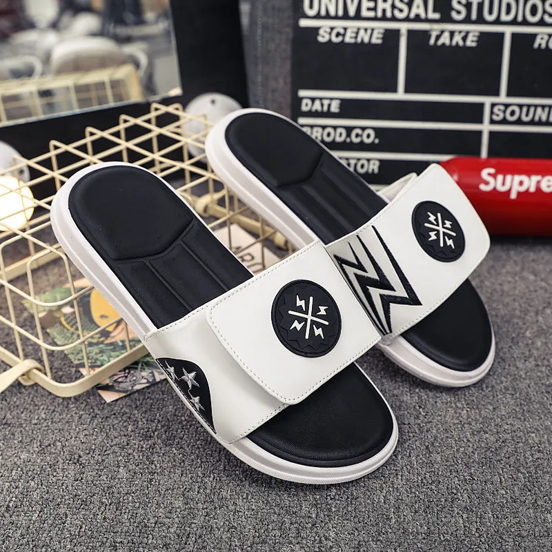 Dark Slides Men Beach Shoes Men's Slippers Summer Sandals Beach Shoes