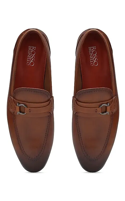 Tan Embellished Leather Loafers As 98 Loafers