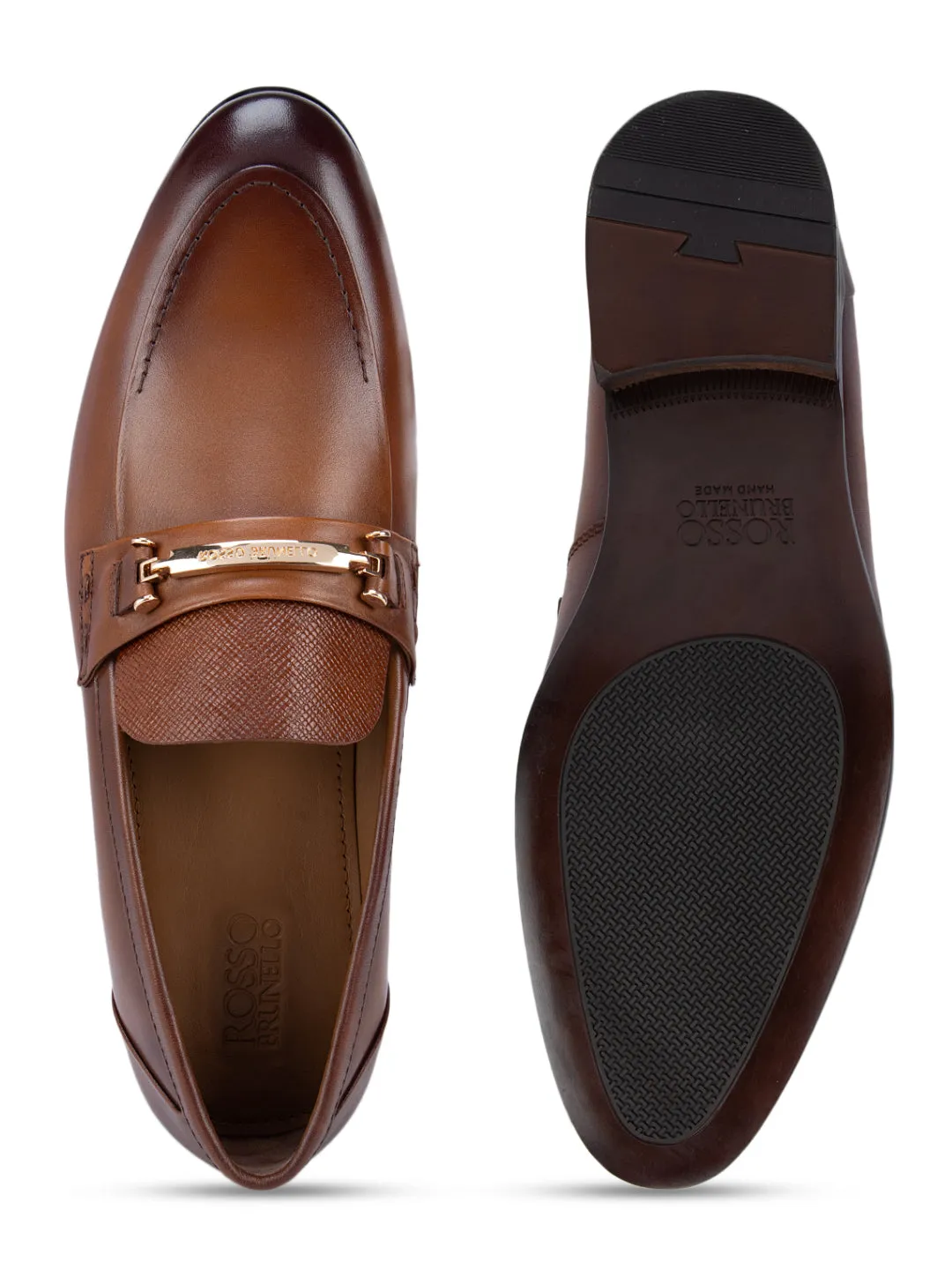 Nunn Bush Conway Loafers Tan Leather Loafers With Gold Buckle