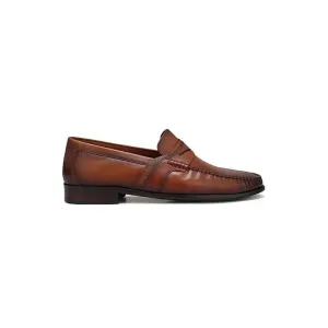 Tan Leather Loafers With Panel Super Lug Loafers