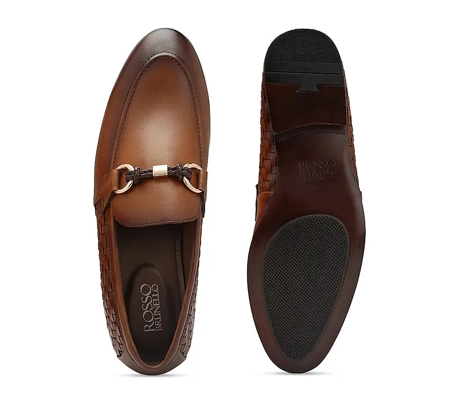 Tan Textured Loafers With Buckle Johnston And Murphy Suede Loafers