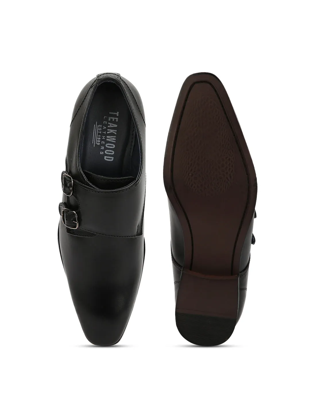 Teakwood Men Genuine Leather Double-Strap Monk Shoes Slip On Warm Boots