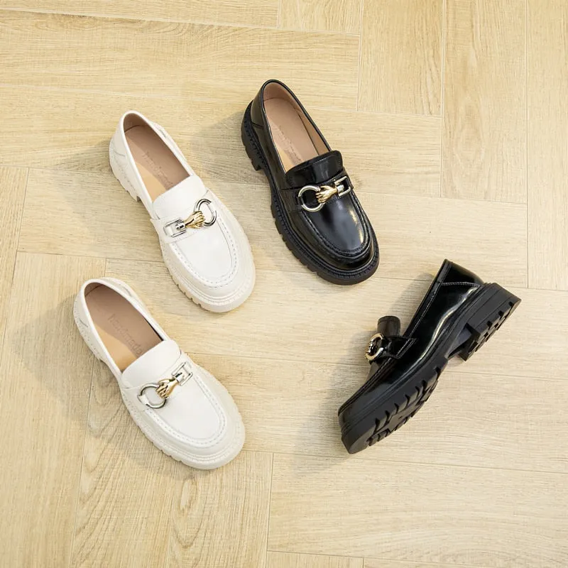 The Nina - Chunky Leather Penny Loafers For Women Alexander Mcqueen Loafers