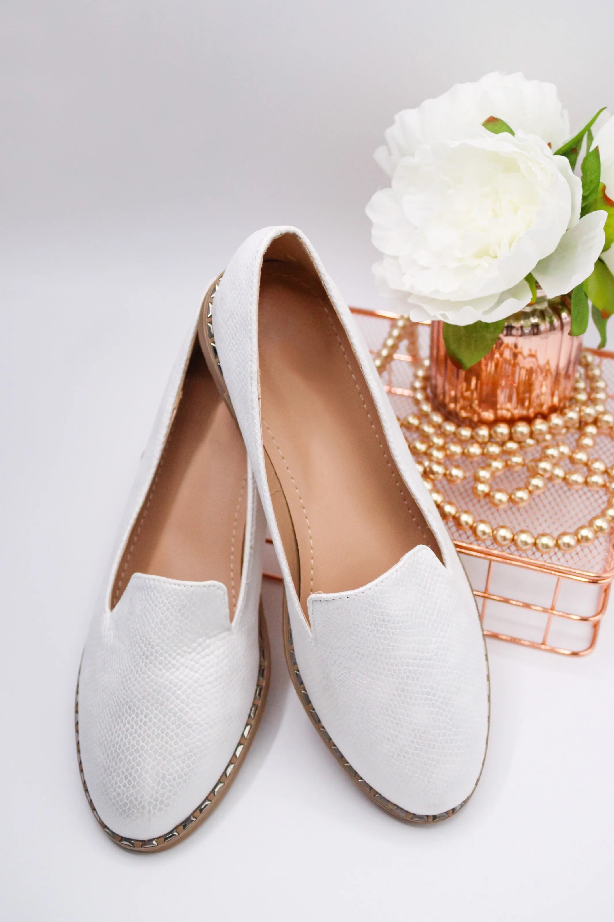 Open Edit Loafers Tory Mock Loafers Shoes (White)