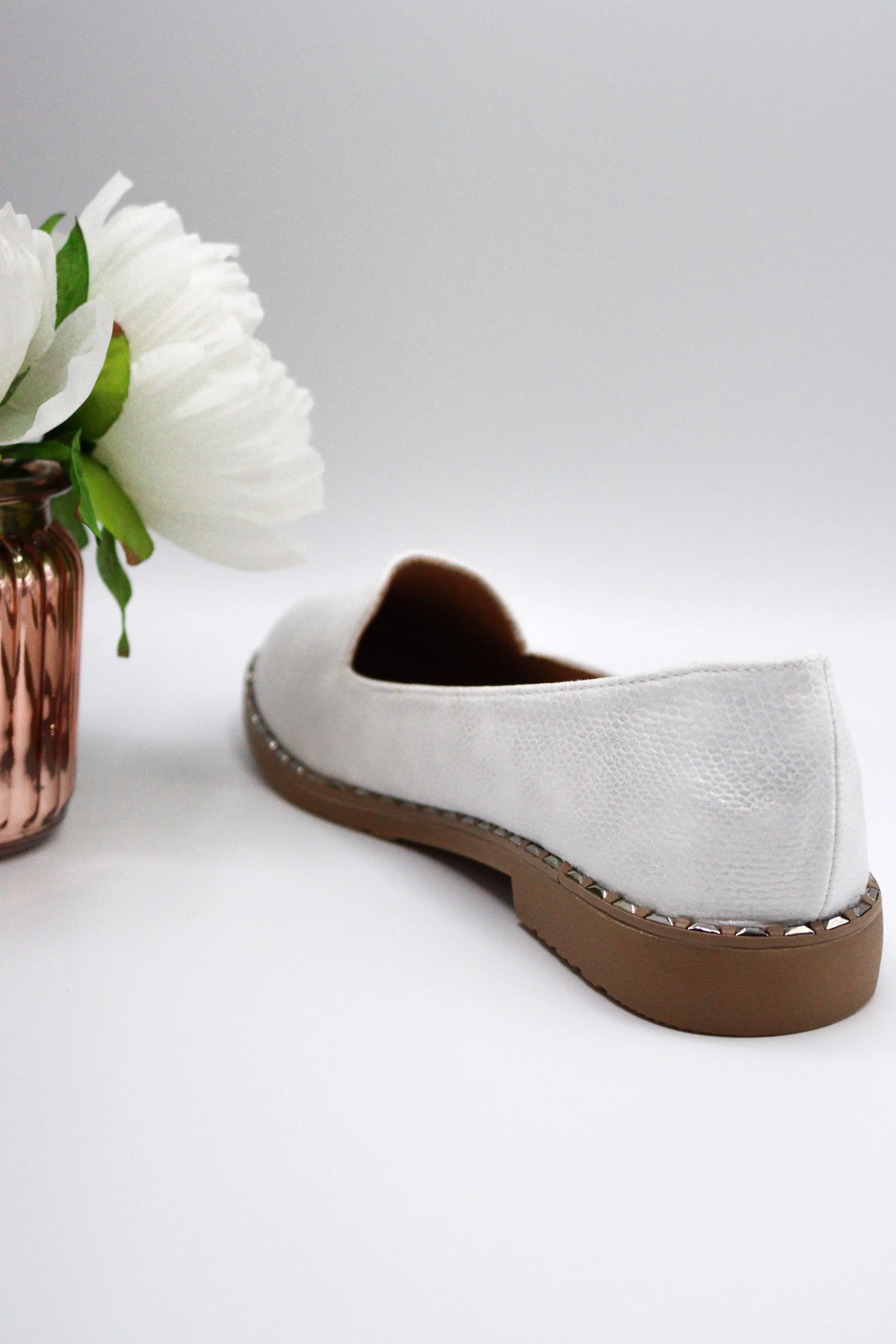 Tory Mock Loafers Shoes (White) Platform Slip On Loafers