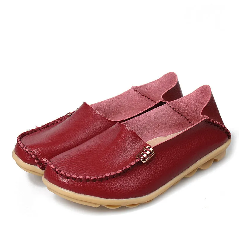 Senior Ladies Flat Shoes Comfortable Loafers 2 Tone Penny Loafers