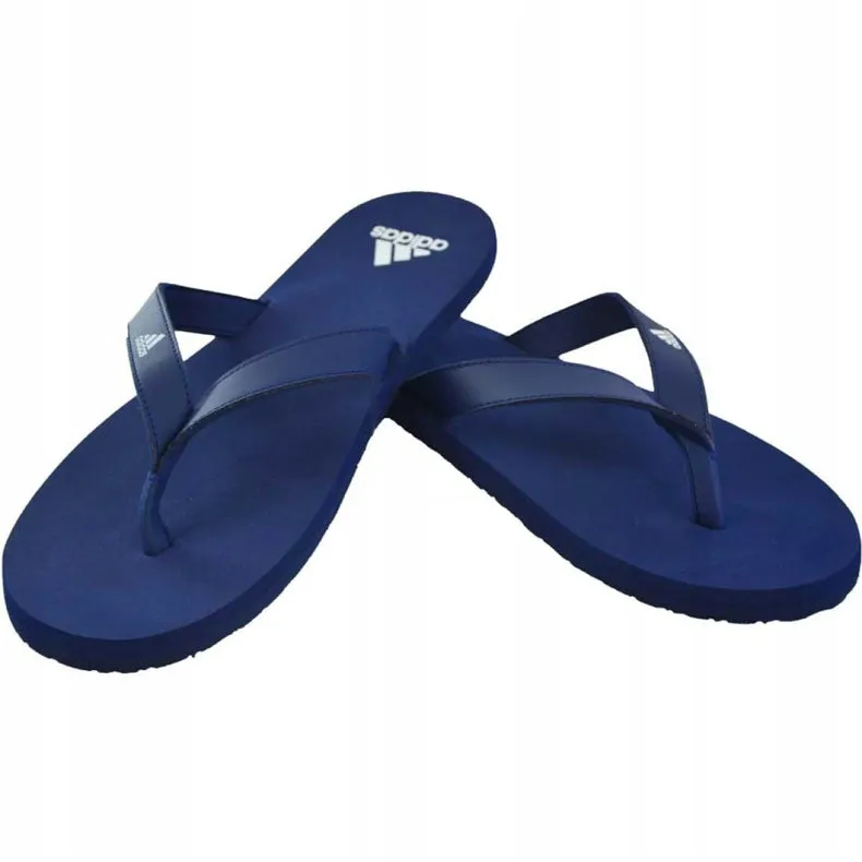 Adidas Mens Dark Blue/White Eezay Flip Flop Casual Thongs Sandals Cover Toes