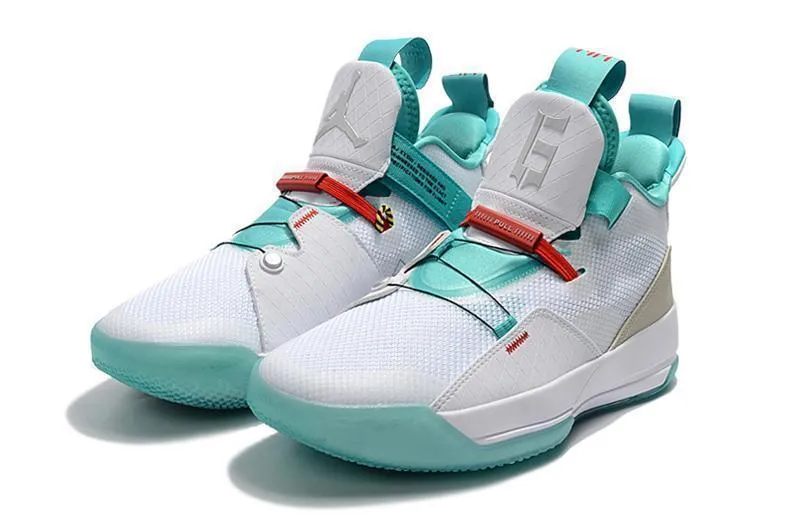 Nike Air Jordan 33 White Black Green Men Shoes Sale Size US 7-12 Asics Fifty Four Wrestling Shoes