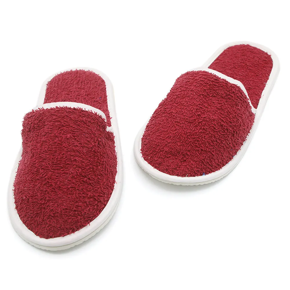 Bath Slippers - Maroon Mules Slides Sandals