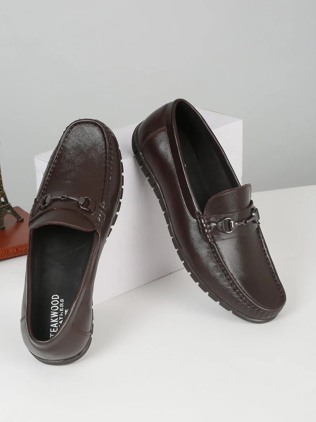 Men's Brown Solid Leather Loafers Casual Shoe Trends 2023