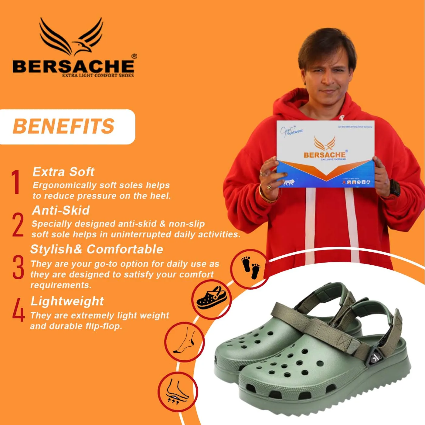 Eye Slippers Bersache Extra Soft Classic Casual with  Regular wear with Ultra Soft & Flexibility Technology Flip Flop for Men's & Boy's (6139-Green)