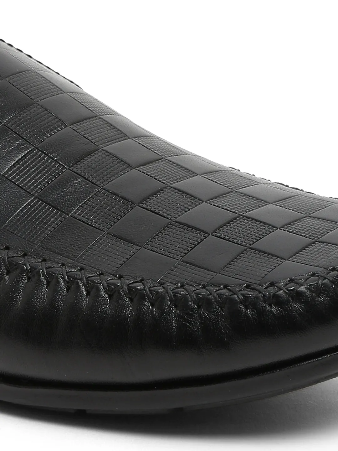 Active Best Casual Shoes Men Black Texture Genuine Leather Loafers