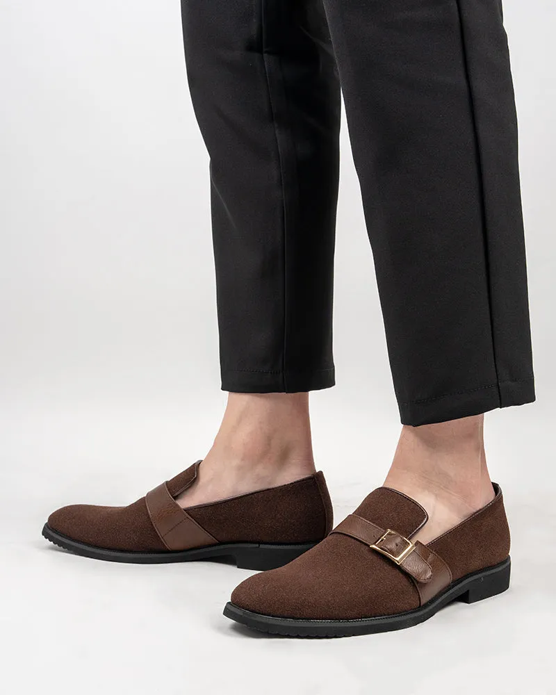 Men's Slip On Monk-Strap Suede Slipper Penny Moccasin Loafers Crossword Clue Loafers