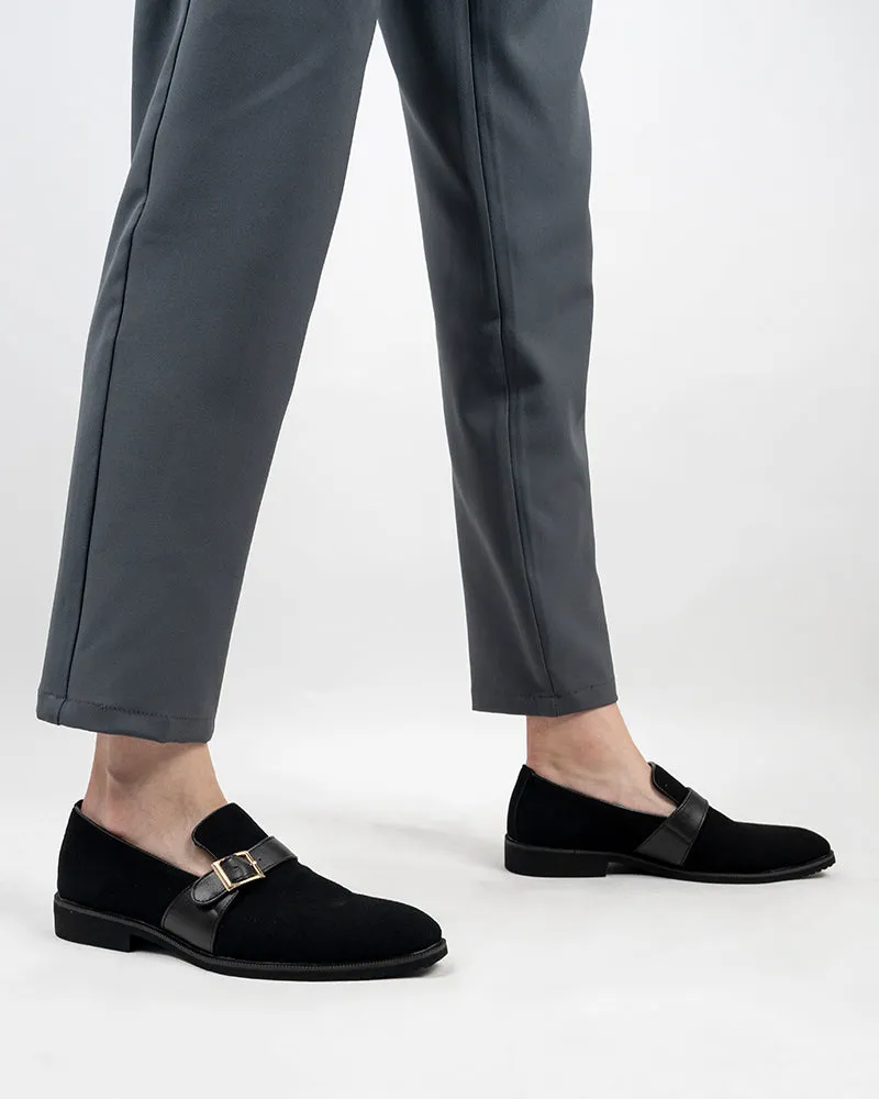 Men's Slip On Monk-Strap Suede Slipper Penny Moccasin Loafers Patent Leather Tuxedo Loafers