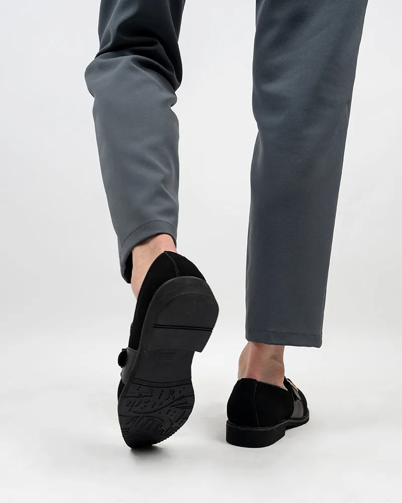 Men's Slip On Monk-Strap Suede Slipper Penny Moccasin Loafers Loafers And Oxfords