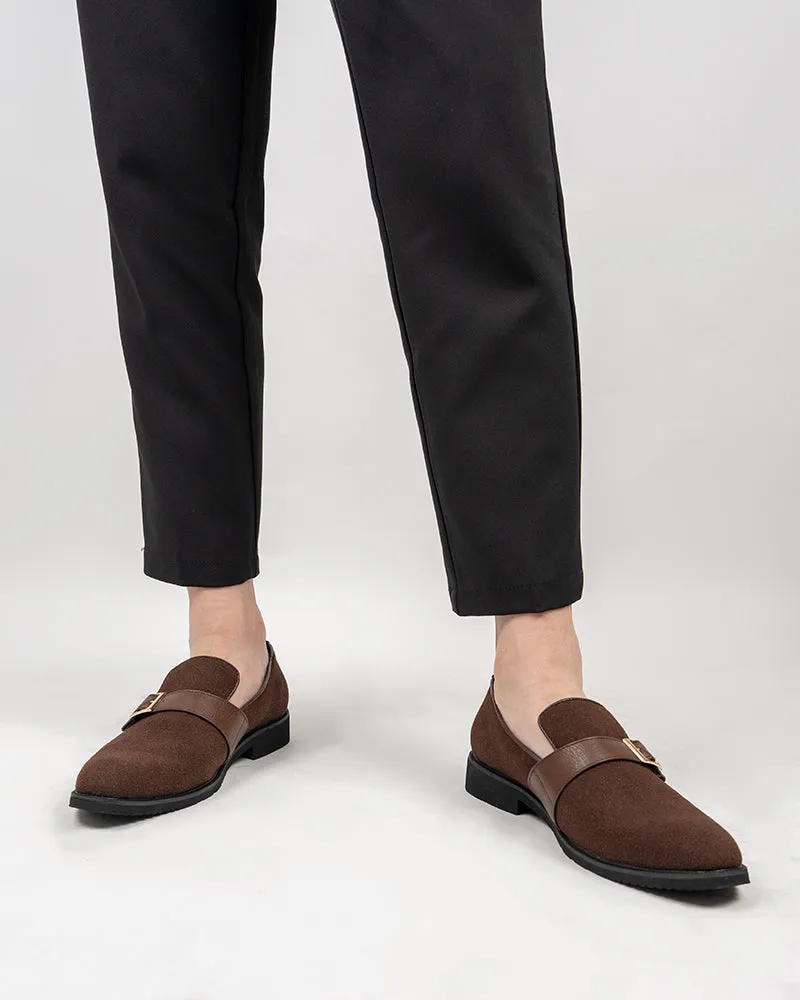 Horse Bit Loafers Men's Slip On Monk-Strap Suede Slipper Penny Moccasin Loafers