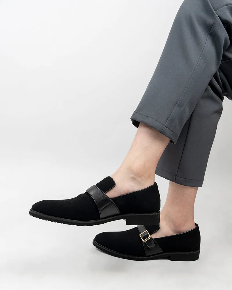 Men's Slip On Monk-Strap Suede Slipper Penny Moccasin Loafers Moccasins Vs Loafers