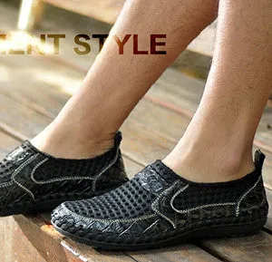 2017 Men shoes breathable genuine leather casual shoes men brand soft closed toe sandals comfortable summer shoes men's flats Naot Sandals Sale