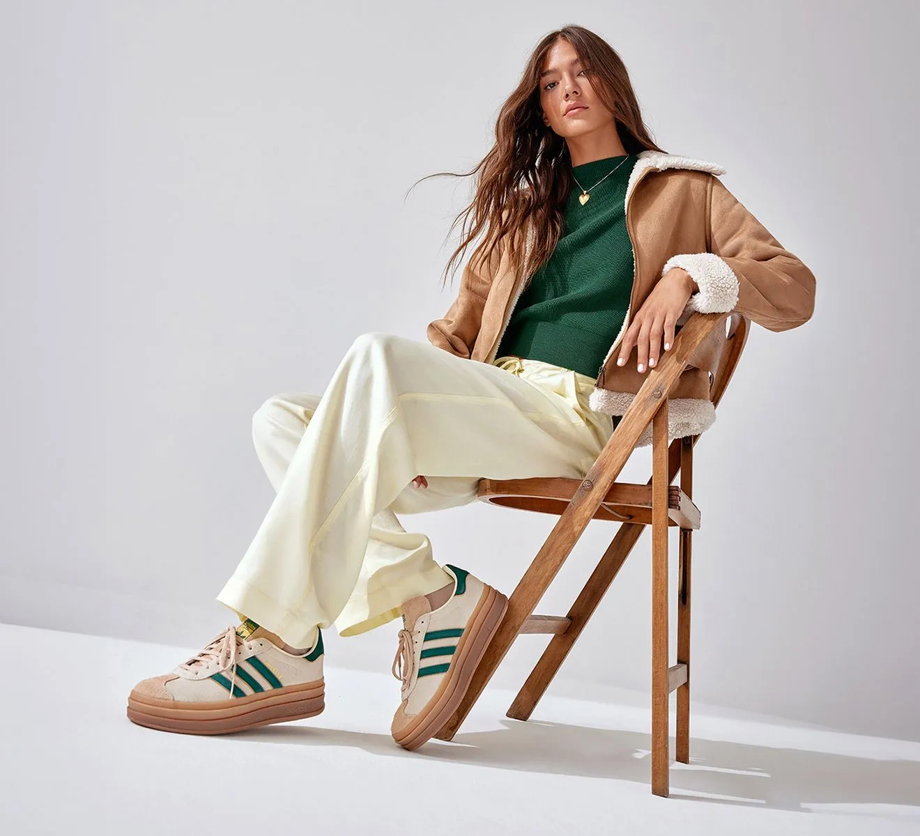 Adidas - Gazelle Bold Cream/Green Plantar Fasciitis Adidas Shoes